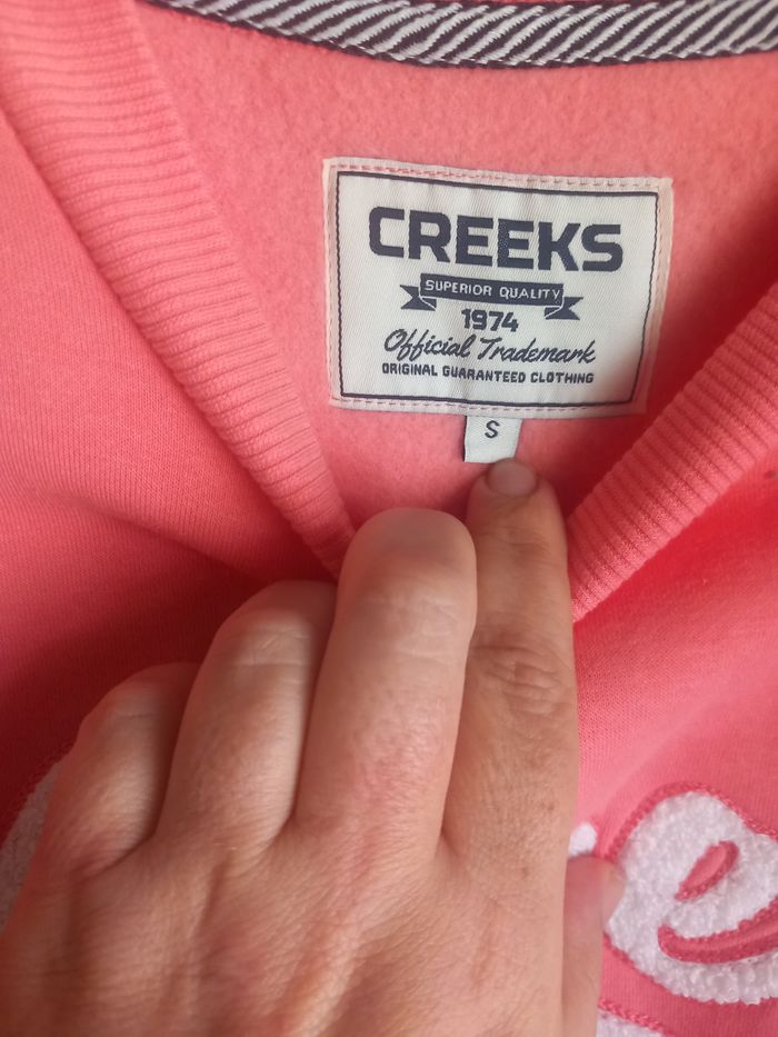 Sweat rose et blanc Creeks - photo numéro 3