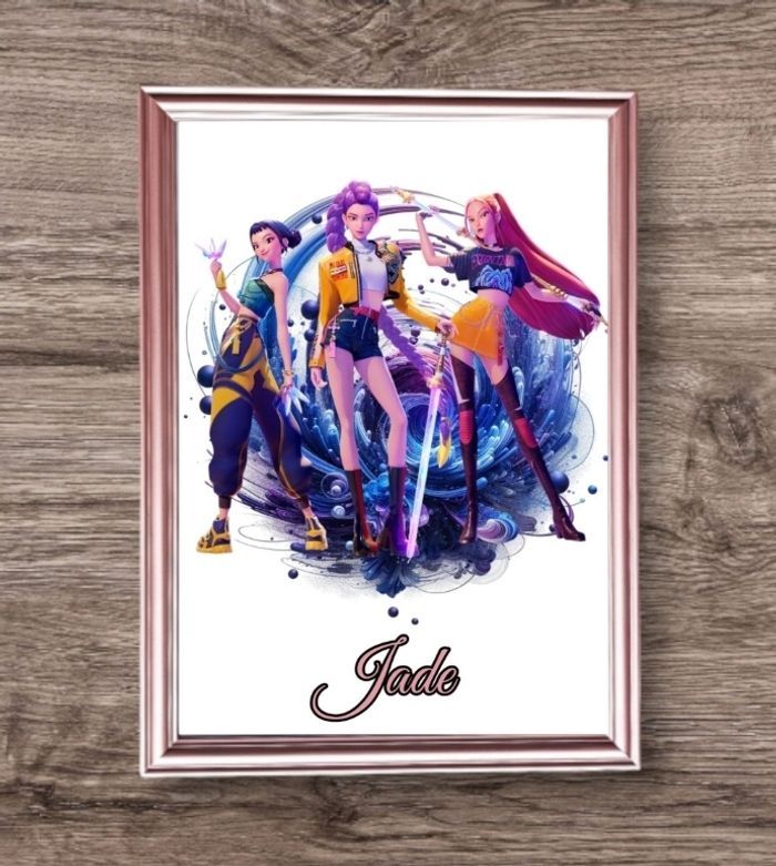 Cadre personnalisé KPOP Demon Hunters prénom au choix - photo numéro 2