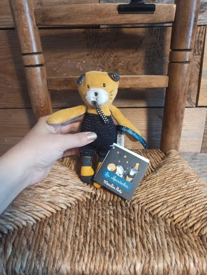 Peluche petit chat moulin roty les moustaches tbe - photo numéro 2