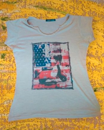 T-shirt manches courtes vespa drapeau américain
