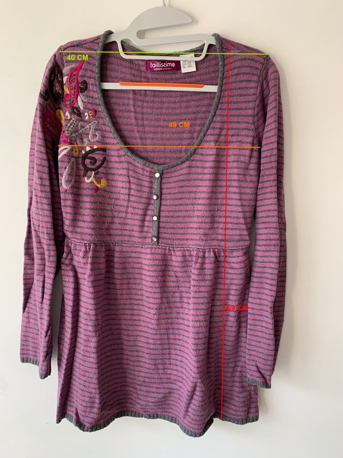 Pull rose et gris - 42/44 - Taillissime de La Redoute Création - photo numéro 4