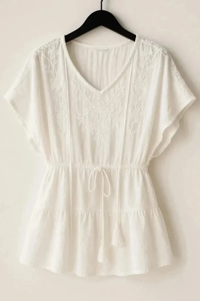 Kimono blanc / paréos blanc pour plage taille M
