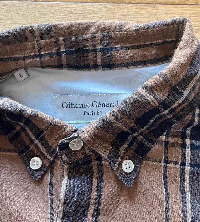 👔 Chemise homme à carreaux Officine Générale – Taille L – Très bon état - photo numéro 3