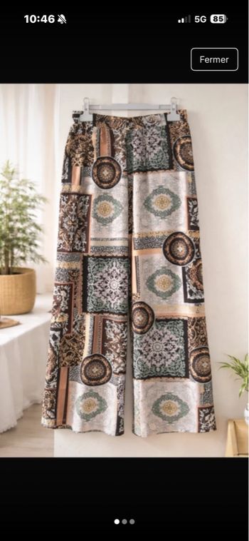 pantalon fluide à motif patchwork taille S ou petit M (36/38). M / 38 / 10 • Très bon état • Collection