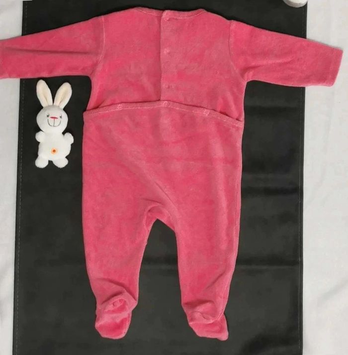 Pyjama 👣 velours rose kimbaloo 3 mois grenouillère - photo numéro 6