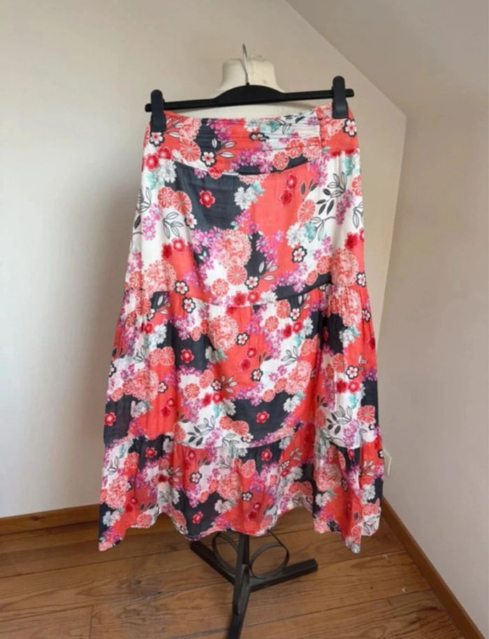 Superbe jupe longue neuve Promod fleurie fluide coton 🌸 36 S - photo numéro 2