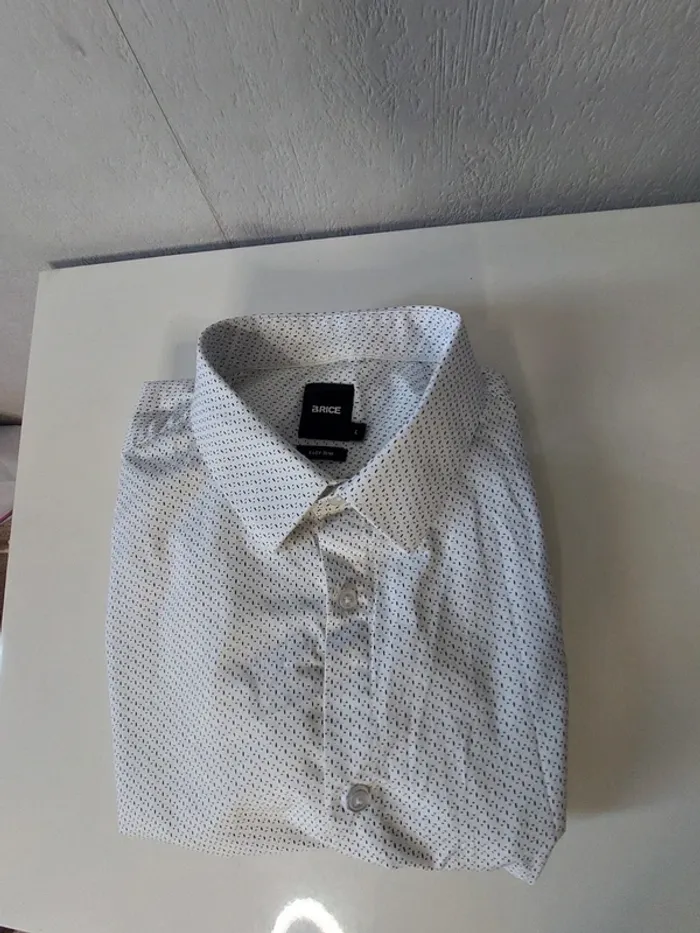 Chemise blanche slim imprimé "Brice" - photo numéro 2