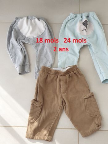 3 pantalons jogging 18 mois 2 ans 24 mois