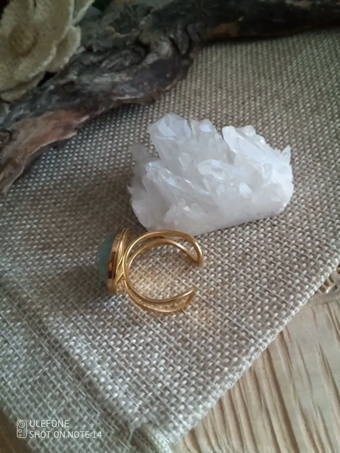 Bague pierre naturelle d'amazonite à facettes - photo numéro 3