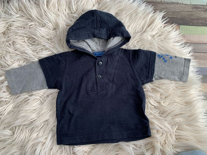 Polo capuche bleu marine 6 mois - photo numéro 3