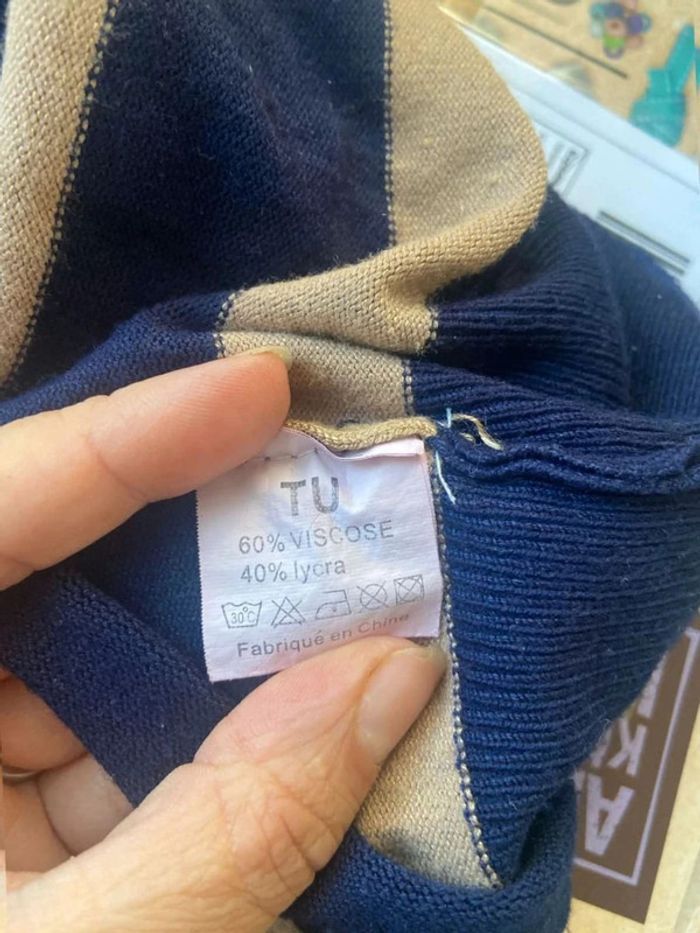 Pull à rayures, taille unique - photo numéro 5