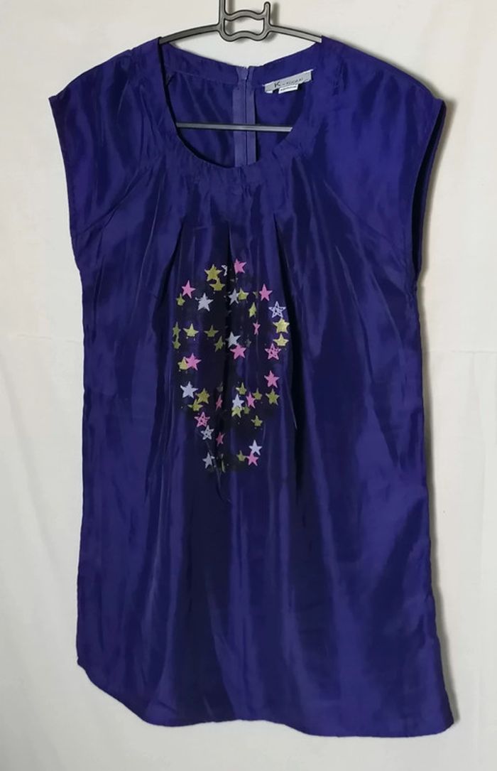 Robe courte ou tunique bleu roi tête de mort étoiles taille 12 ans Kookaï - photo numéro 9