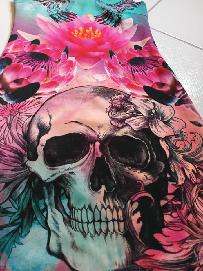 Robe femme colorée motif tête de mort - photo numéro 15