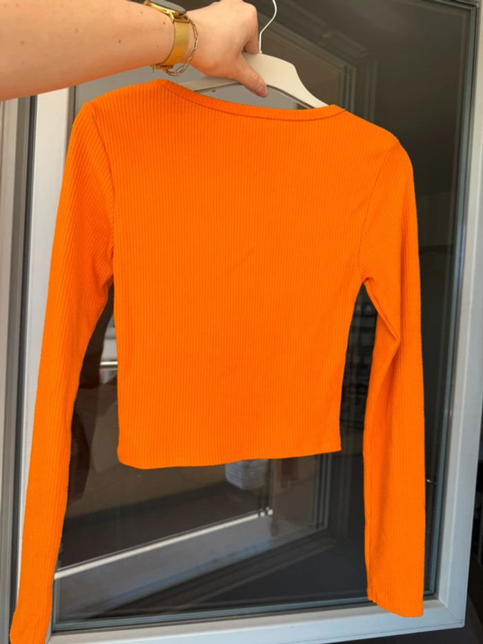 Haut manches longues orange - photo numéro 5