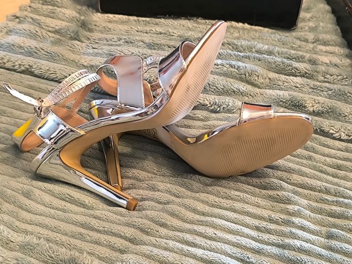 Sandales talon aiguille argenté T40 Rouge bijoux - photo numéro 7