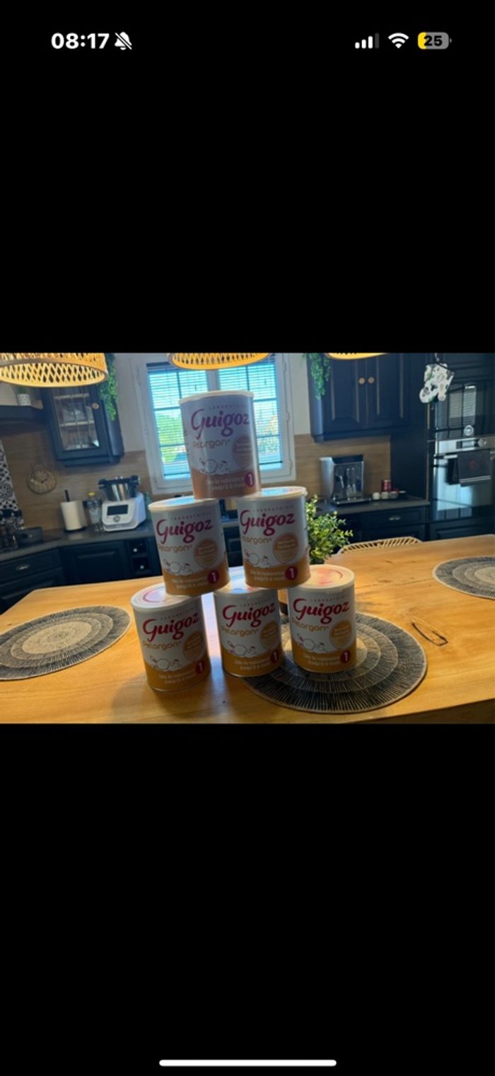 Lot 6 boîtes guigoz pelargon