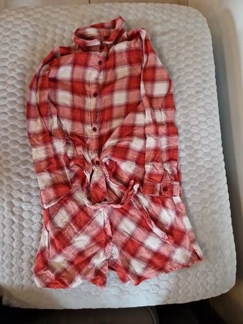Chemise robe tunique rouge