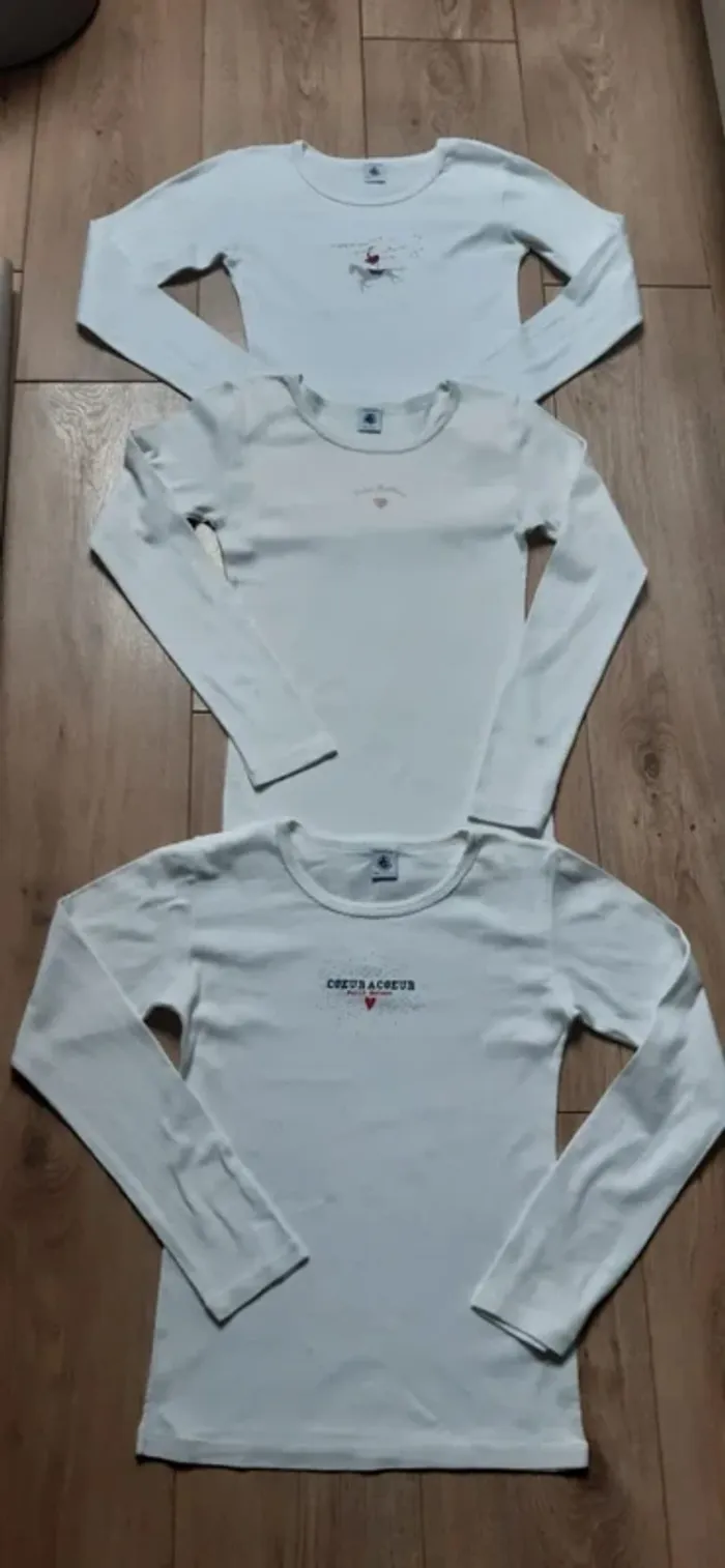 Lot de 3 hauts ML "petit bateau" 12 ans en très bon état