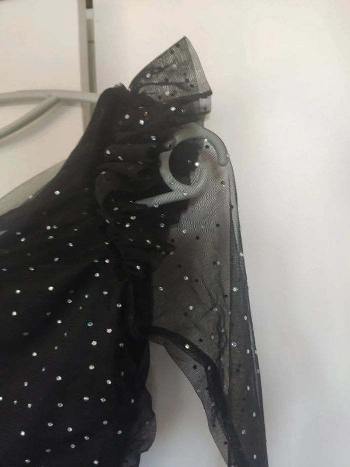 Zara robe asymétrique noire paillettes S - photo numéro 5