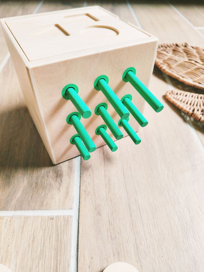 🧩 Jouet d'éveil - Cube en bois Montessori 3-en-1 - - photo numéro 3