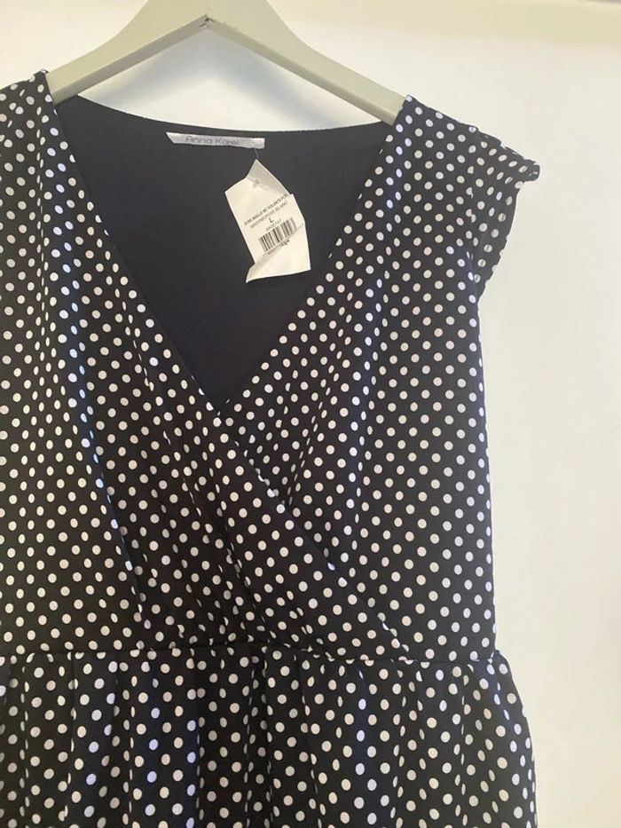 Robe marine à pois blanc Anna Karel taille L Neuve - photo numéro 3