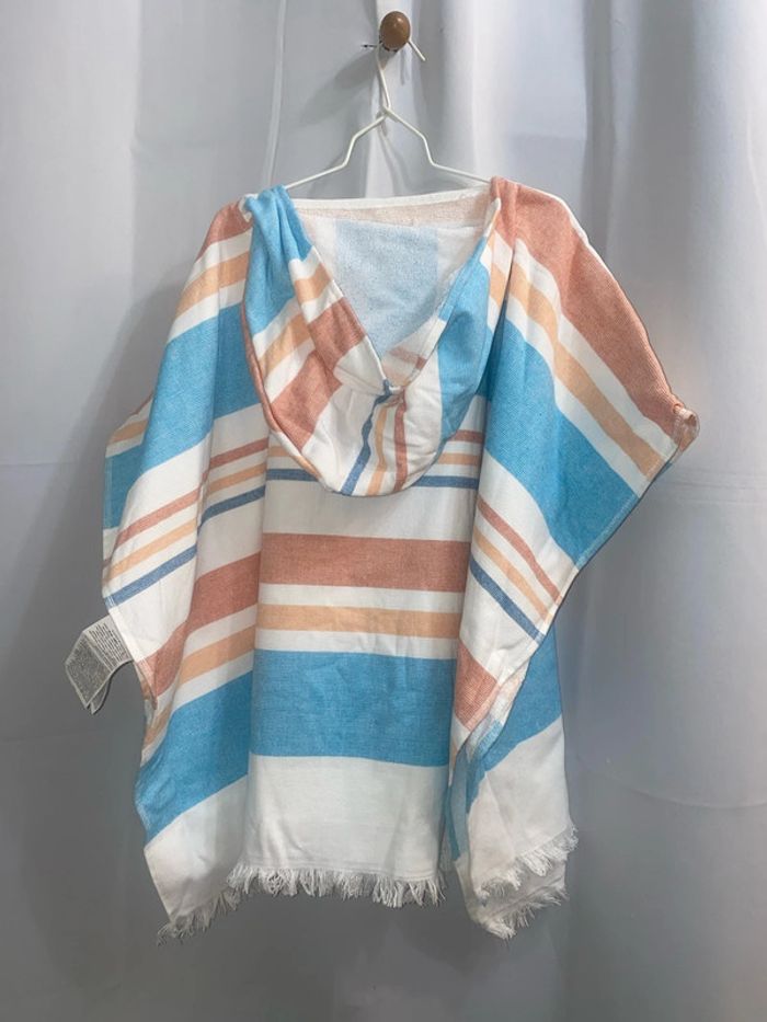 Poncho peignoir éponge Mickey Disney 80x60 cm coton blanc rayures neuf - n97h - photo numéro 2