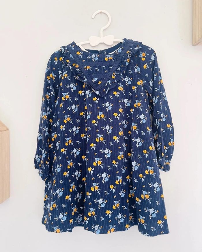 Robe bleu marine fleurie 36 mois - Sergent Major