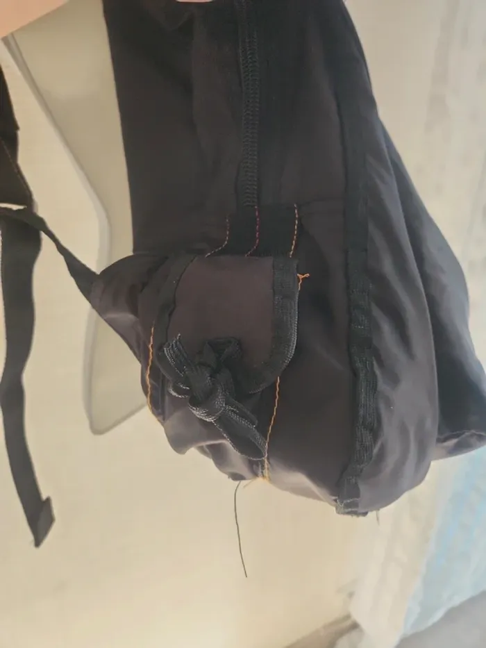 Sac à dos en toile parachute noir et orange - photo numéro 7