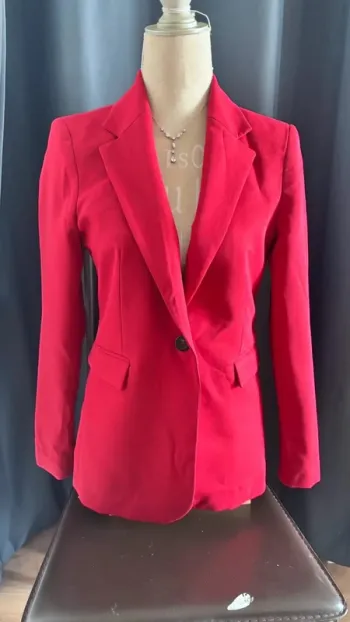 💕 veste blazer rouge #mango taille 38 M