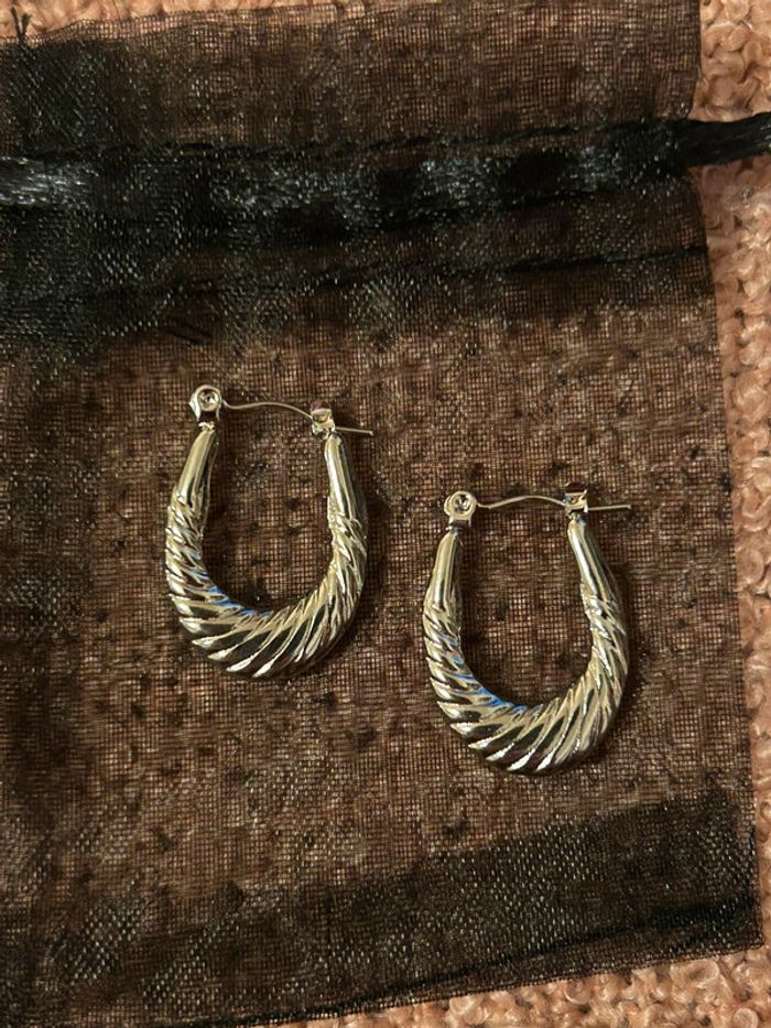 Boucles d’oreilles argenté et acier inoxydable - photo numéro 5