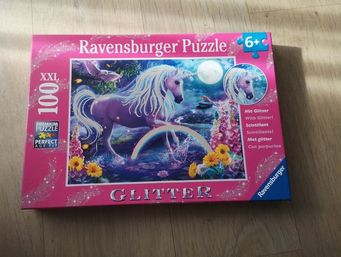 Puzzle glitter licorne