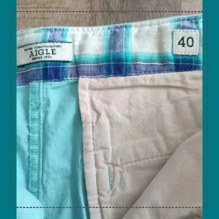Short bermuda vert d'eau Aigle taille 40 neuf - photo numéro 4