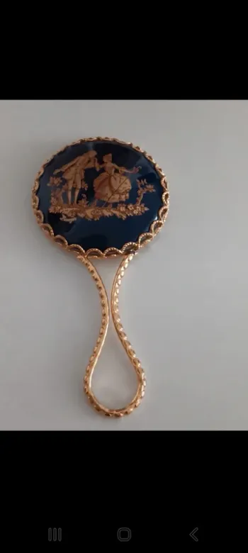 Miroir de poche porcelaine