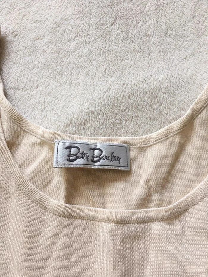 Haut débardeur beige crème à bretelles larges uni basique simple col rond - photo numéro 5