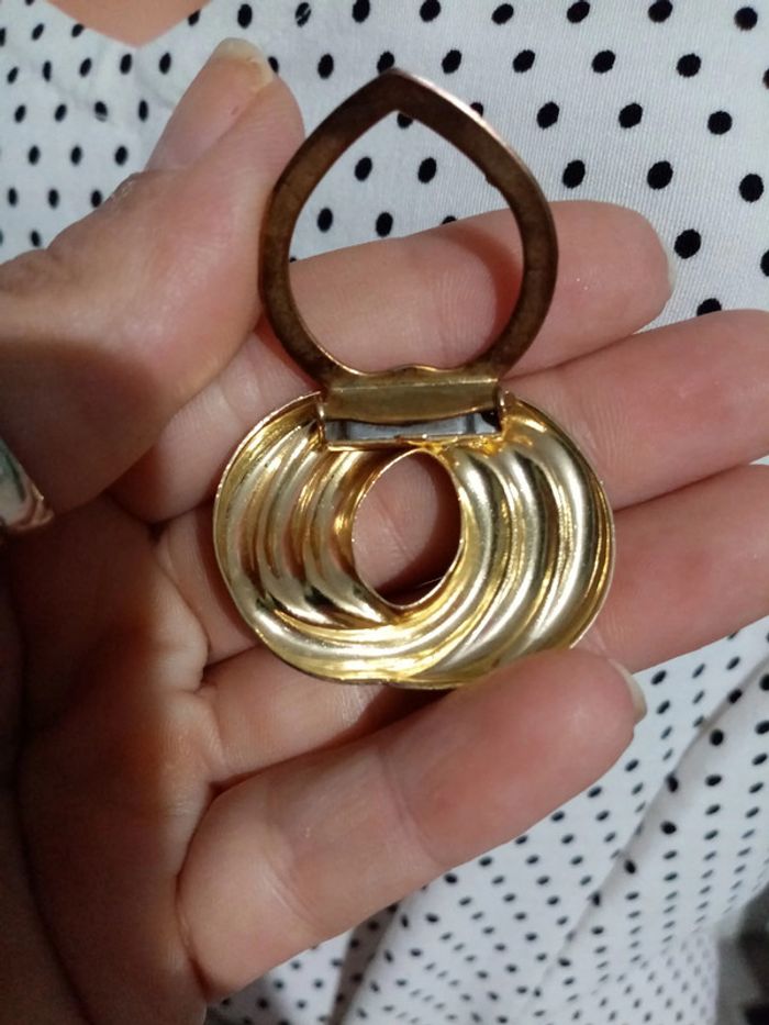 Broche à clip dorée vintage - photo numéro 2