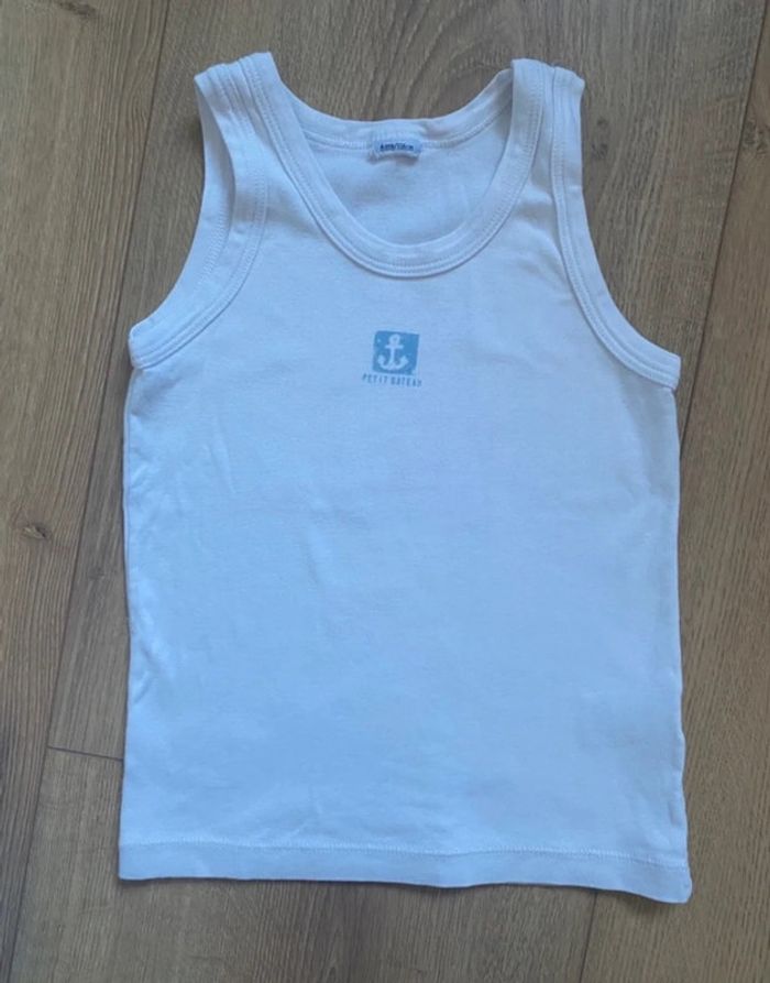 Débardeur tricot de peau sans manches petit bateau