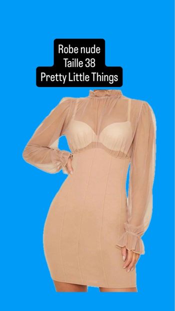 Robe 38 transparente moulante en mesh