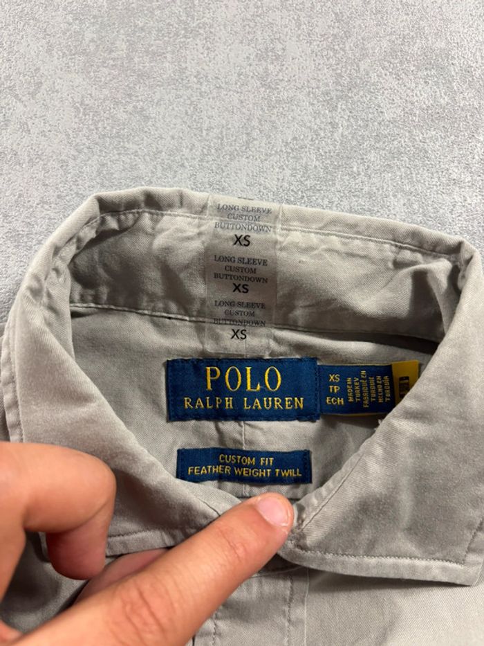 Chemise Ralph Lauren Gris logo brodé Gris Taille XS Neuf avec étiquette - photo numéro 4