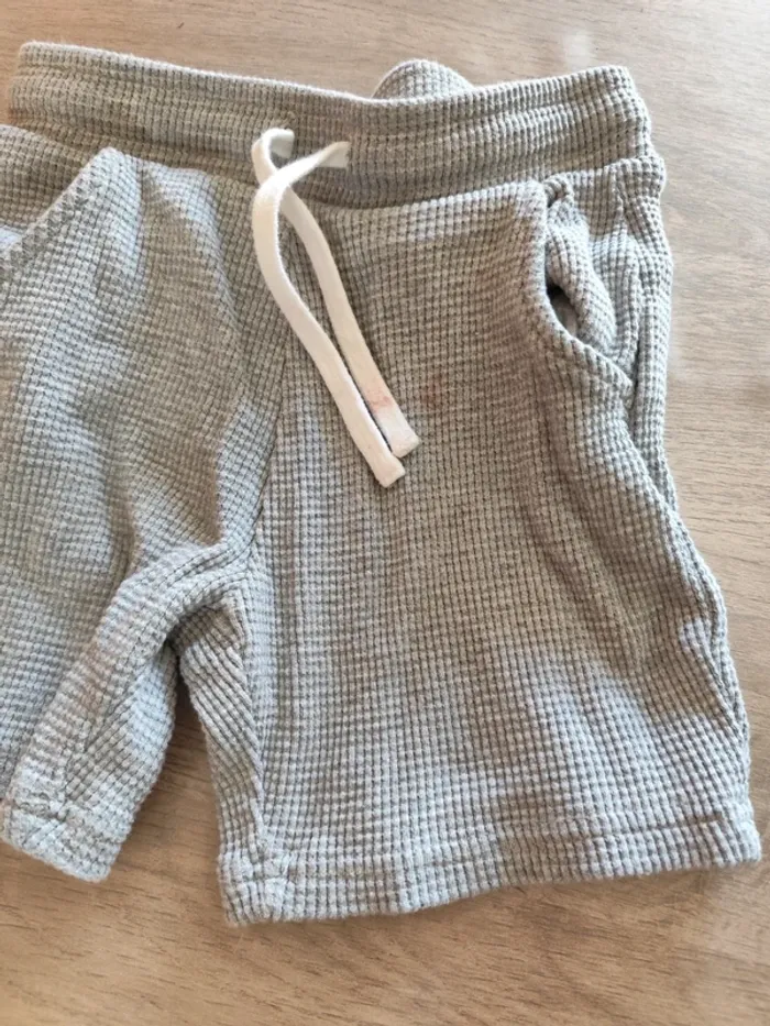Lot de 2 shorts bleu marine et gris clair - photo numéro 4