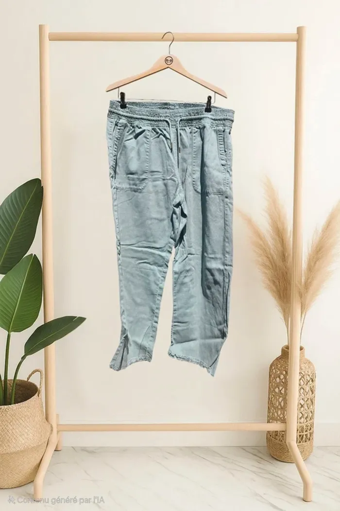 Pantalon jambes larges • vert