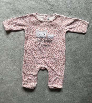 Pyjama velours fille, 1 mois