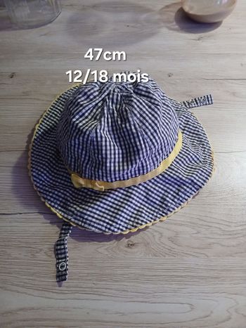 Chapeau fille 47cm 12 18mois 