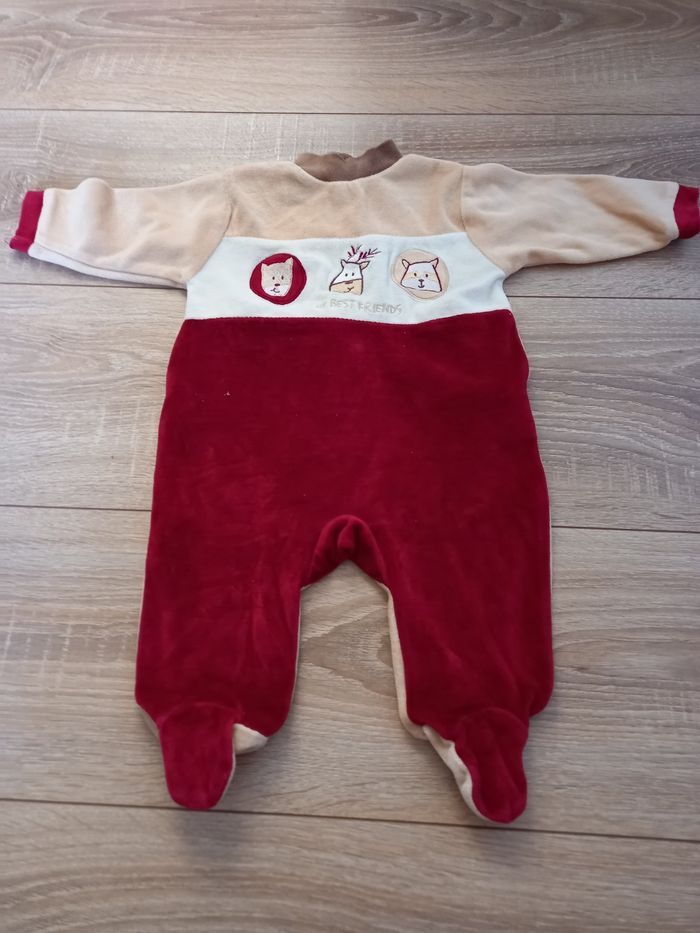 Pyjama beige et Bordeaux marque in extenso 3 mois