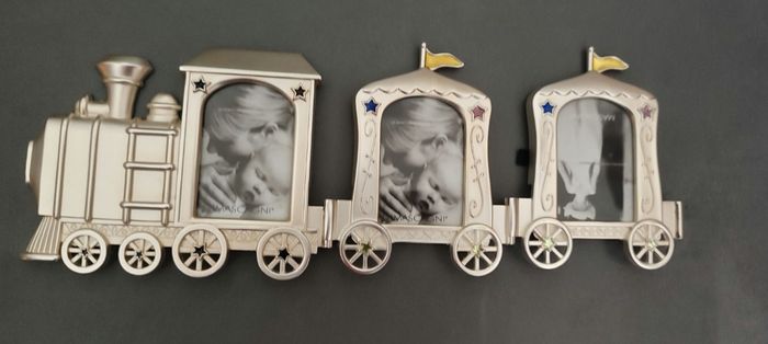 Cadre train photos metal argenté