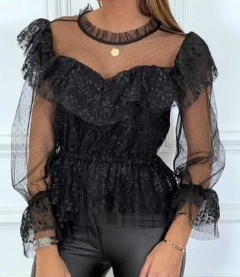 Blouse dentelle fleurs