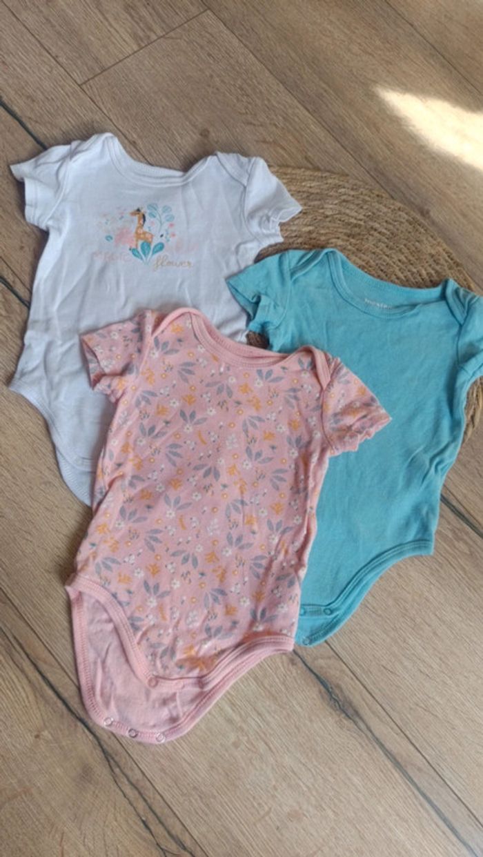 Lot de 3 body manches courtes 12 mois 80 cm - photo numéro 2