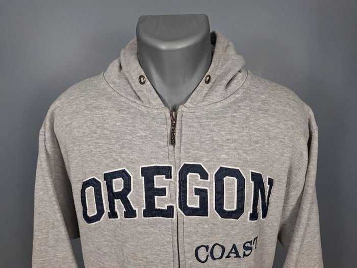 sweat a capuche full zip / Hoodie / homme taille L / gris  - brodé / oregon coast (379) - photo numéro 3