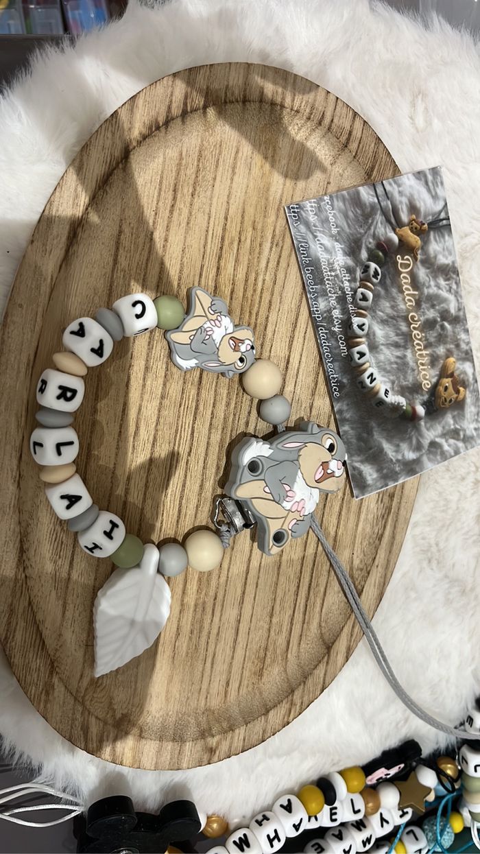 Attache tétine personnalisé pan pan