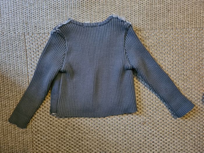 Veste bi-matière grise - 3 ans - photo numéro 3