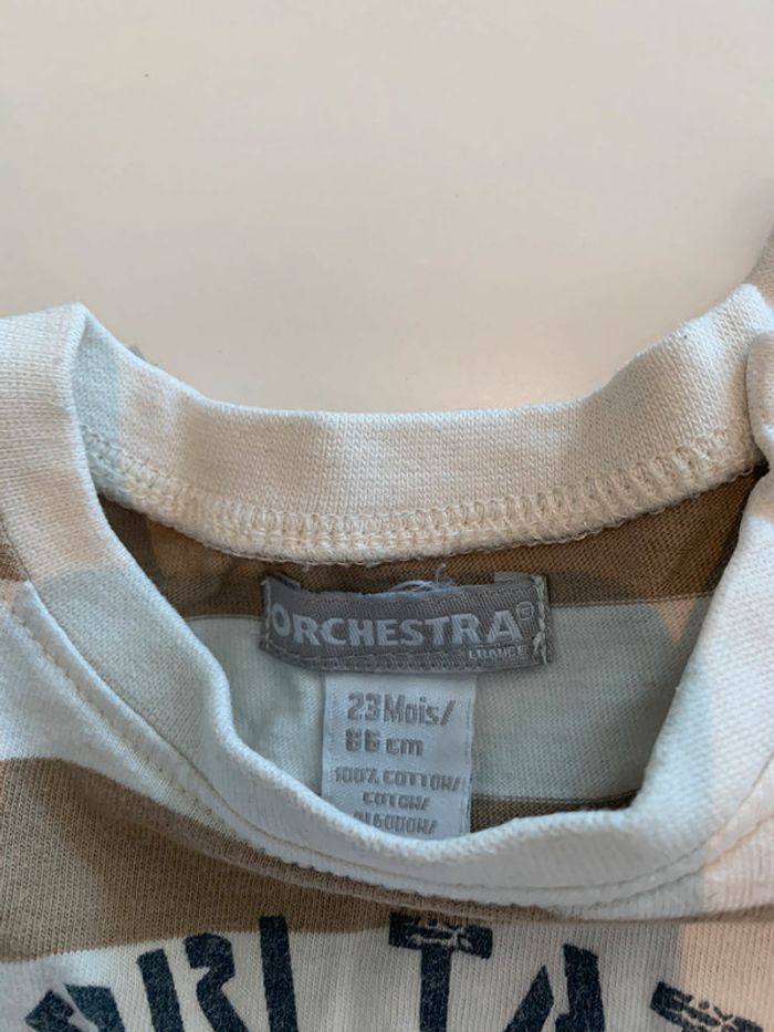 T-shirt rayé orchestra taille 23 mois garçon - photo numéro 3